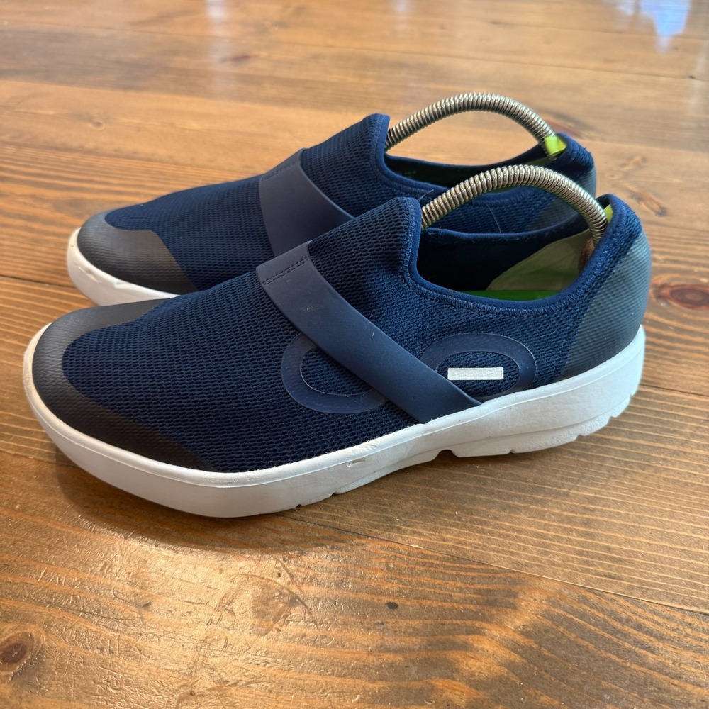 Oofos OOmg Fibre Low Recovery Shoes Mens 12.5 Blue Support Slip On Sneakers